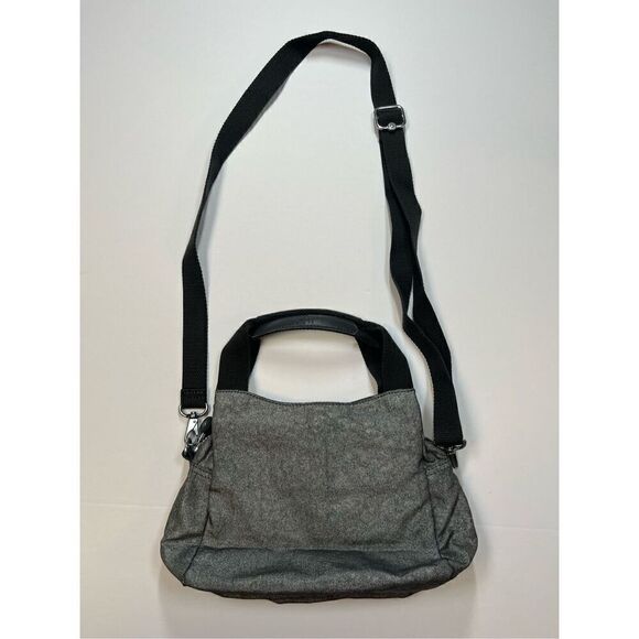 Kipling Crossbody Removable Strap Grab Handle Silver Grey Bag w Roger Monkey EUC - Picture 10 of 16